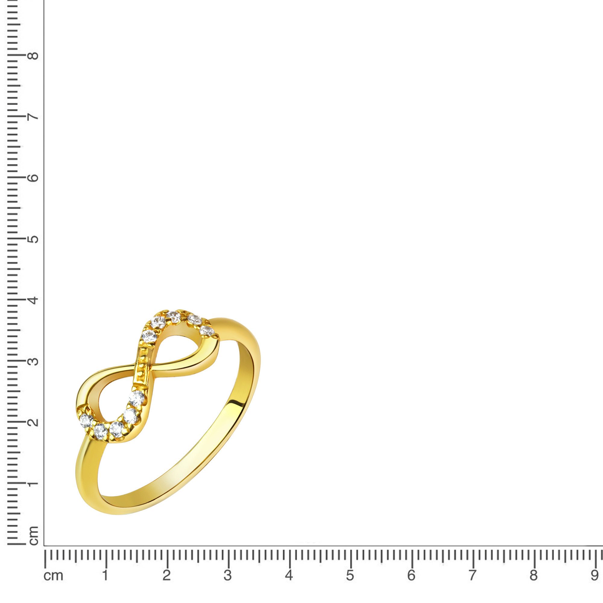 Vivance Fingerring 925/- Sterling Silber vergoldet Infinity Zirkonia günstig online kaufen