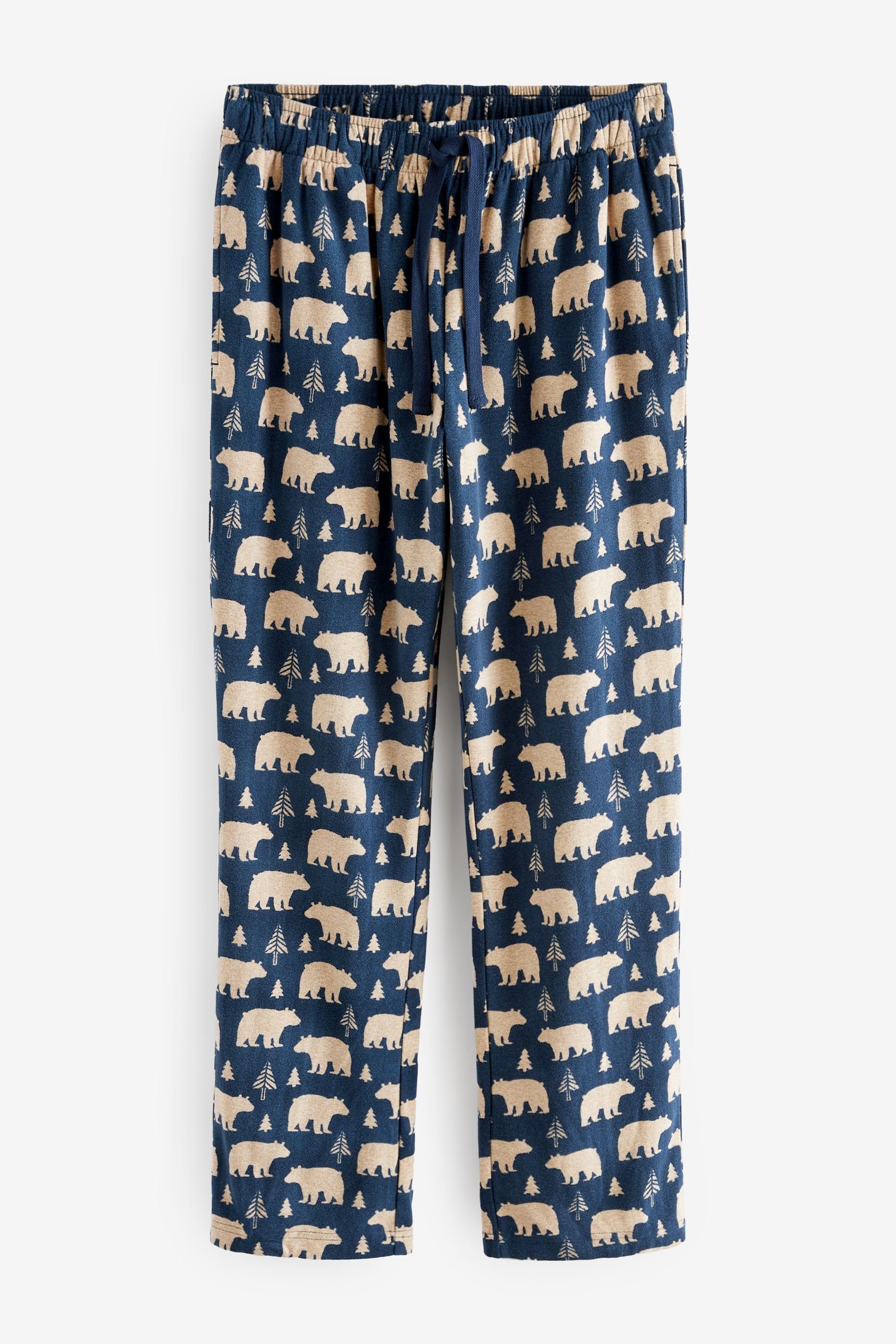 Next Pyjamahose Motion Flex gemütliche Schlafanzughose (1-tlg) Navy Blue Bear