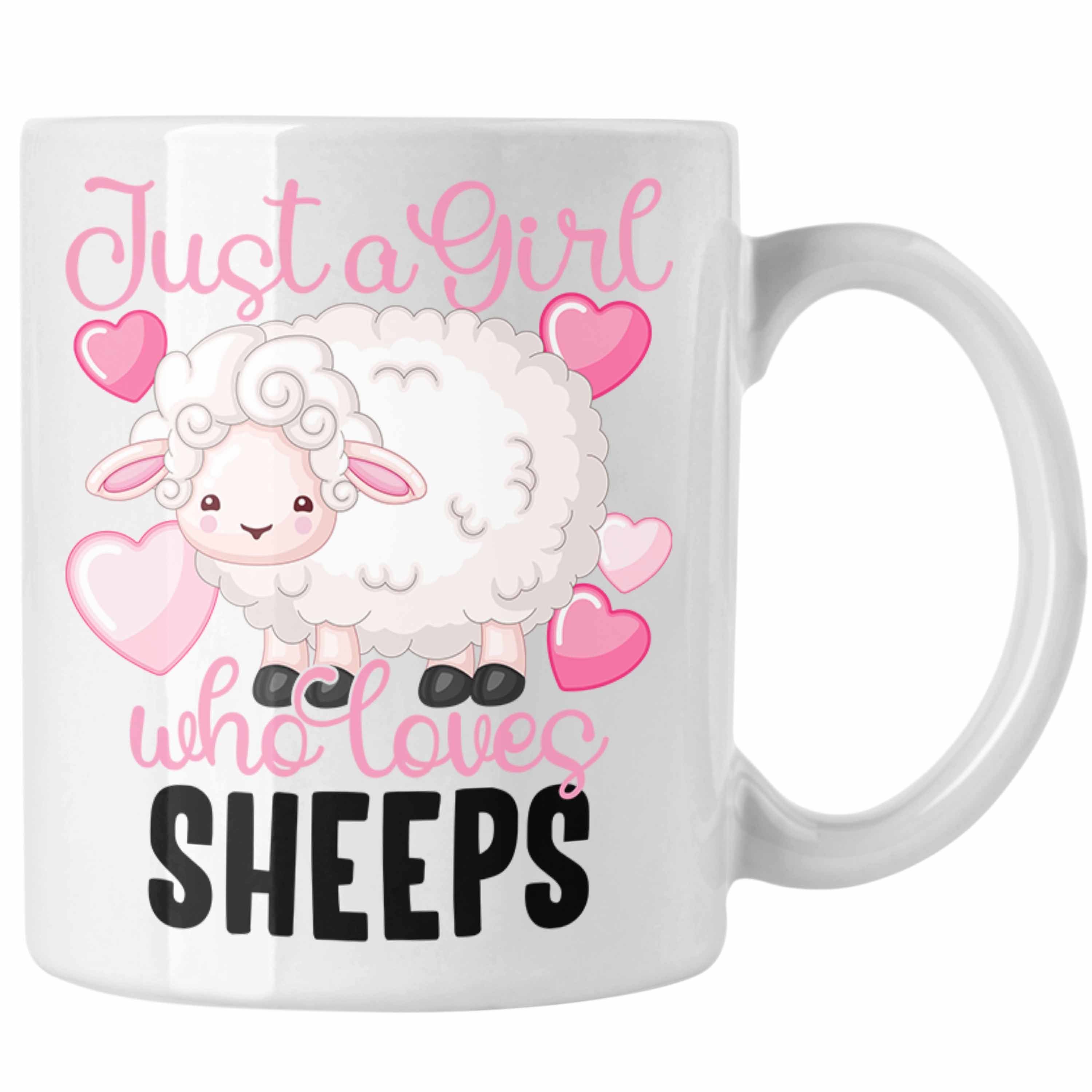 Trendation Tasse Lustige Schaf-Tasse Geschenk für Frauen Mädchen Schafhirtin Weiss