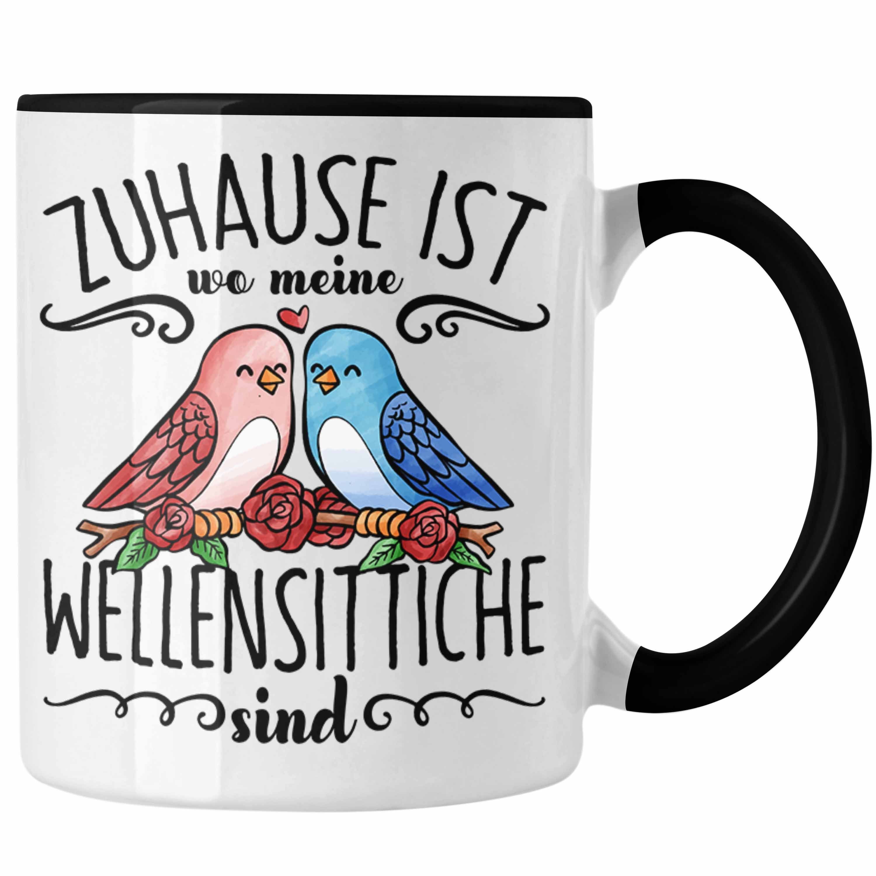 Trendation Tasse Lustige Tasse Wellensittich Besitzer Zuhause Ist Wo Meine Wellensittic Schwarz
