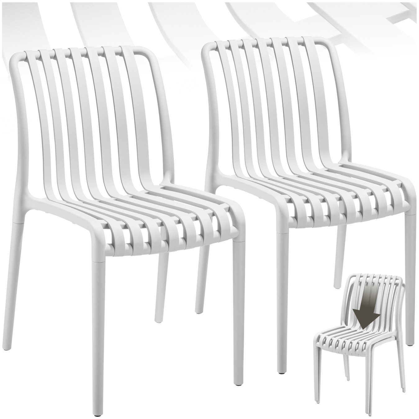 tectake Gartenstuhl Balkonstuhl Alcudia, wetterfest und UV-beständig, stape günstig online kaufen