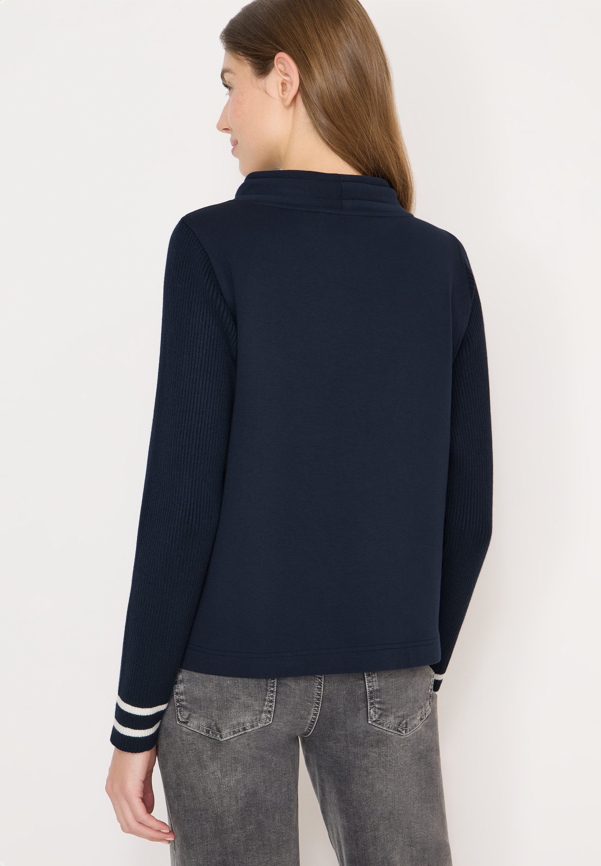 CECIL Sweatshirt mit Strickärmeln und College Details günstig online kaufen