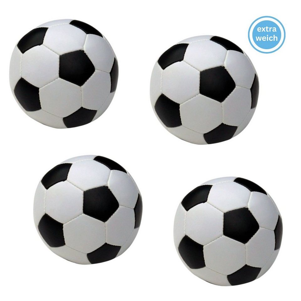alldoro Softball 63093, 4er Set, Ø 10 cm, schwarz-weiß, extra weiche  Spielbälle für Kinder
