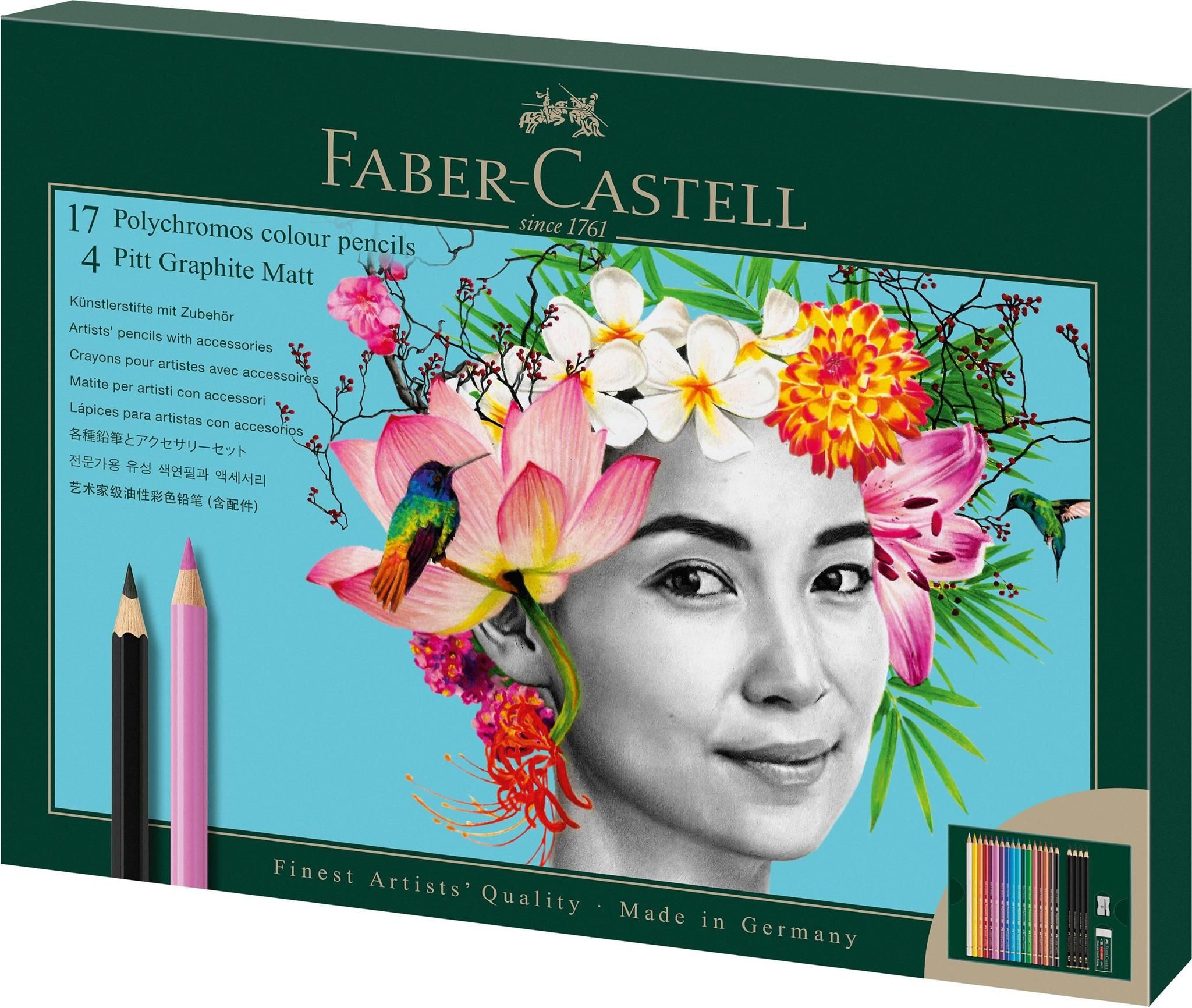 Faber-Castell Zeichenkohle Faber Castell Pitt Graphite Matt und Polychromos 23er Set