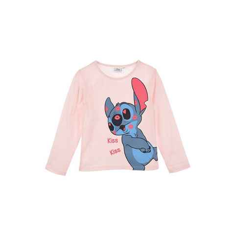 Lilo & Stitch Langarmshirt Stich in Love Mädchen Shirt aus Baumwolle Gr. 104-140 cm