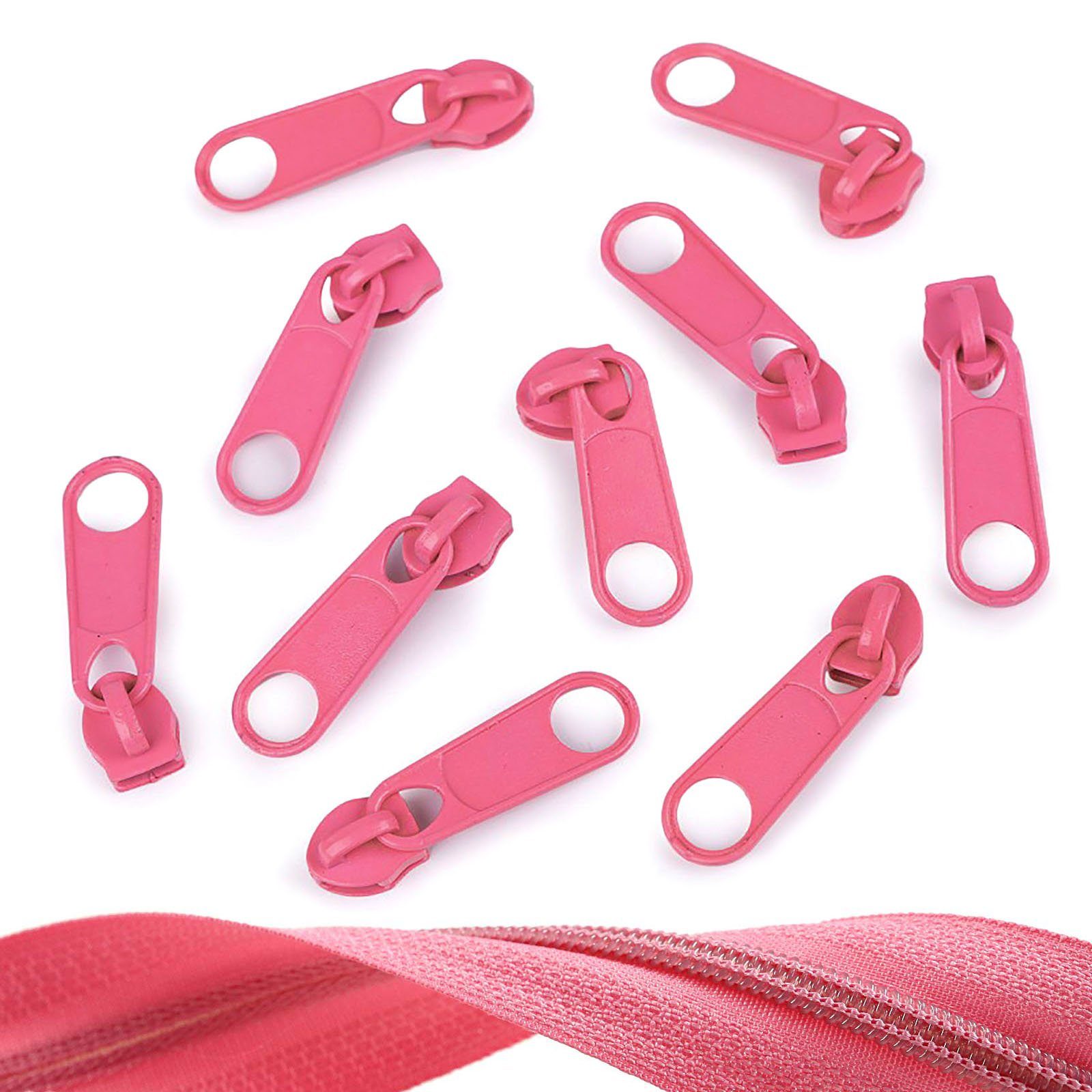 Reißverschluss 10 Reißverschluss Zipper für Endlosreißverschluss, 5mm