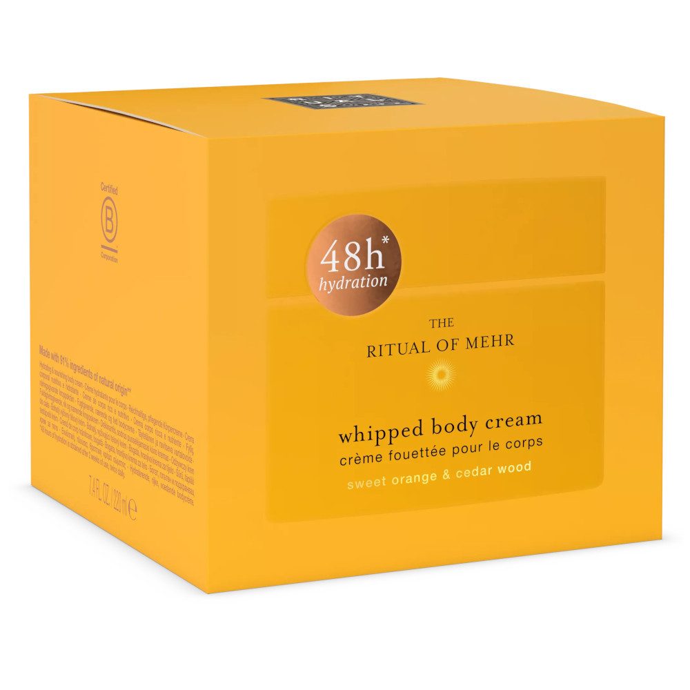 Rituals Körpercreme The Ritual of Mehr Whipped Body Cream – 220 ml, Glas, 1-tlg., Whipped Body Cream mit 48 h Pflege, energisierendem Duft & Refill-Glas