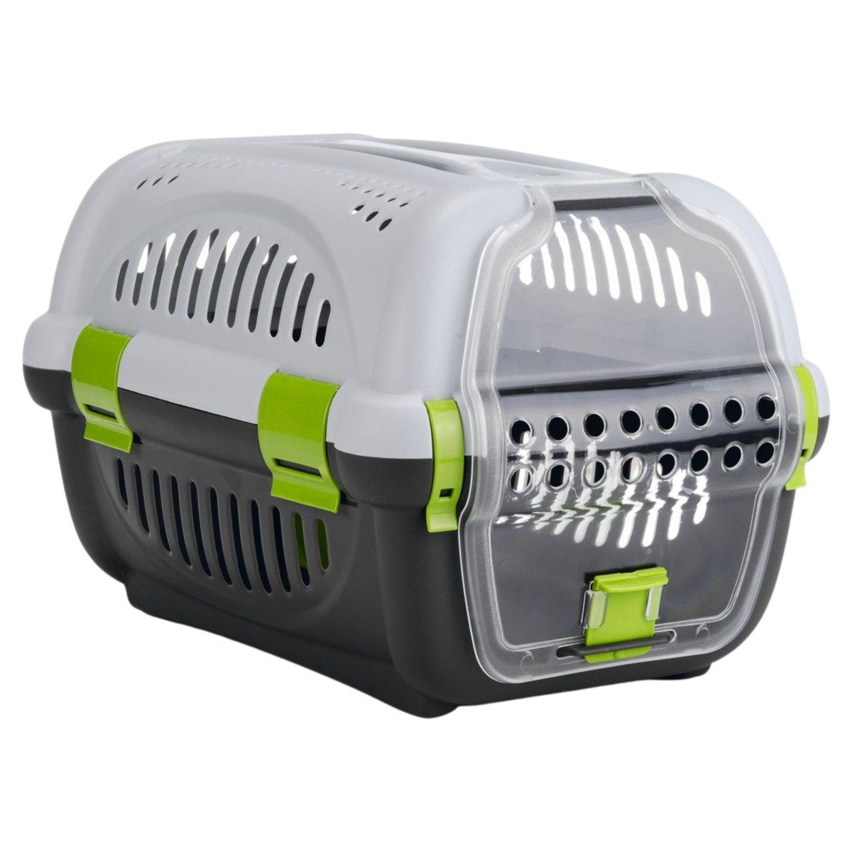 Hunde-Transportbox Transportbox Rhino grau/grün für Hunde