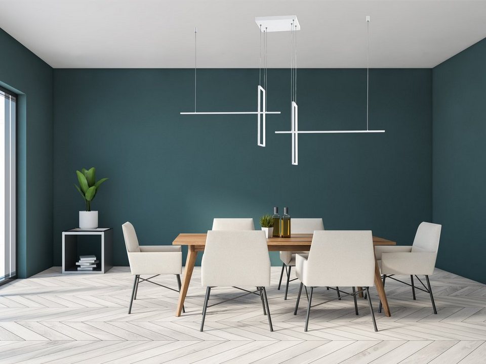 TRIO LED Pendelleuchte, Dimmfunktion, LED fest integriert, Warmweiß bis  Neutralweiß, groß-e Designer Lampe-n hängend für übern Esstisch, 200cm,  Schwarz