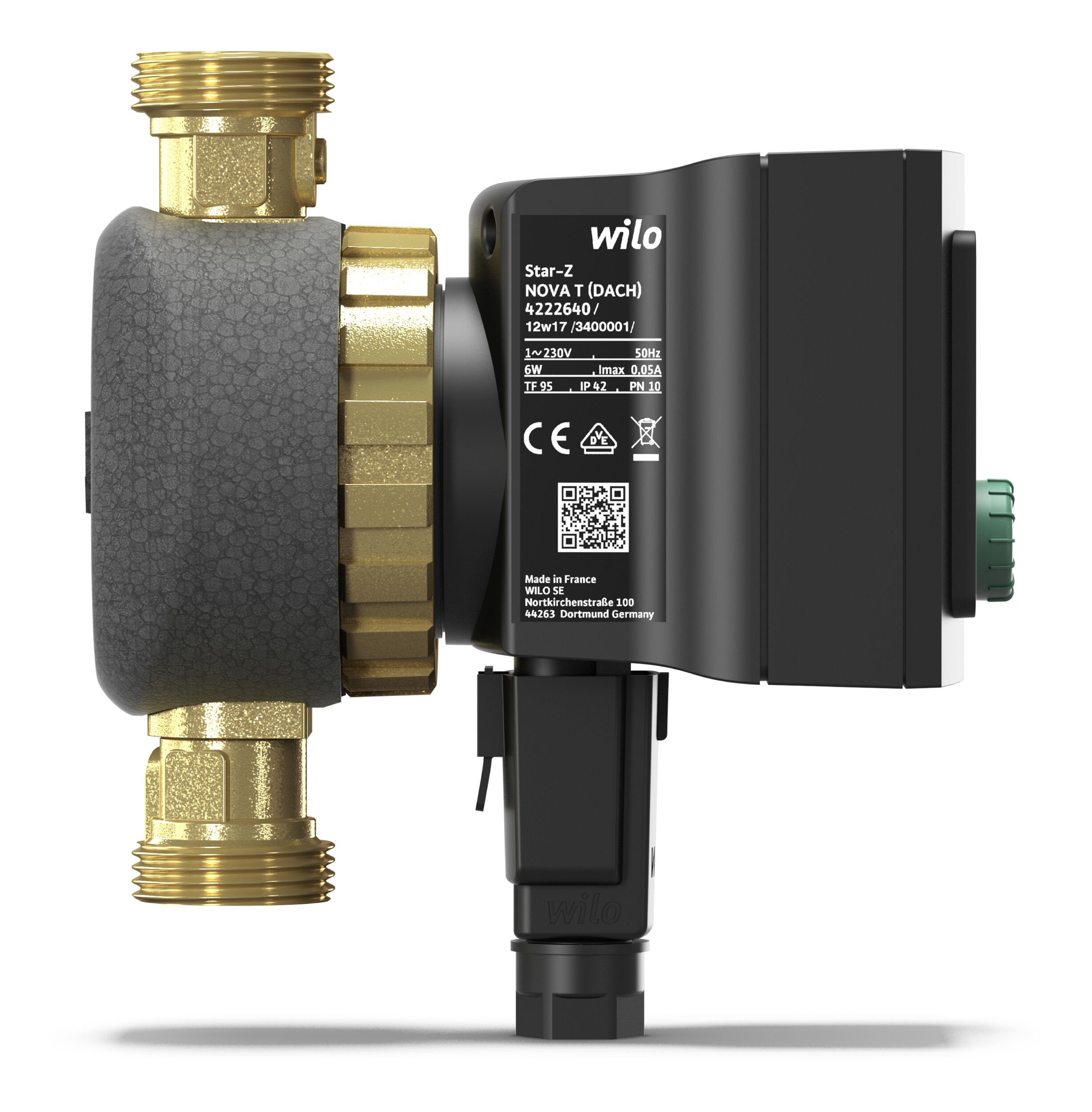 Wilo Umwälzpumpe, Nassläufer Star-Z-Nova Nova T, 230 V, 50/60 Hz, 10 bar