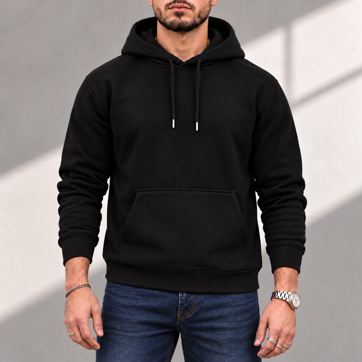 S&S Kapuzensweatshirt Hoodie Herren Kapuzenpullover Moderne Sweatshirt Baumwollmischung (Packung, 1-tlg) Fleece Pullover Hoody