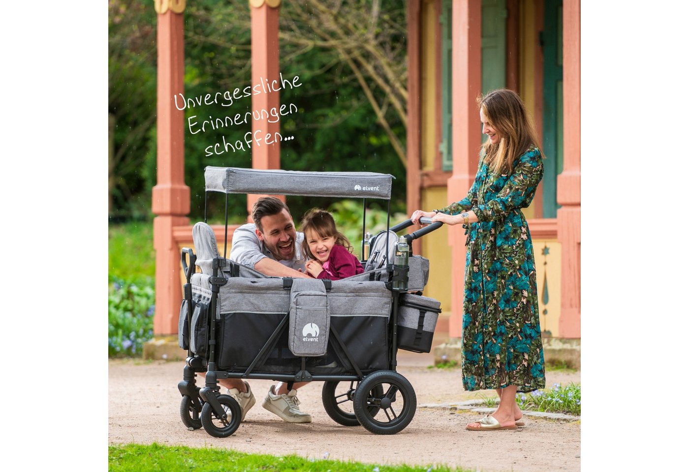 Thumbnail - elvent Bollerwagen ComfortPlus 2, Kompakt faltbar, Für bis zu 2 Kinder, Ideal für Ausflüge und Alltag