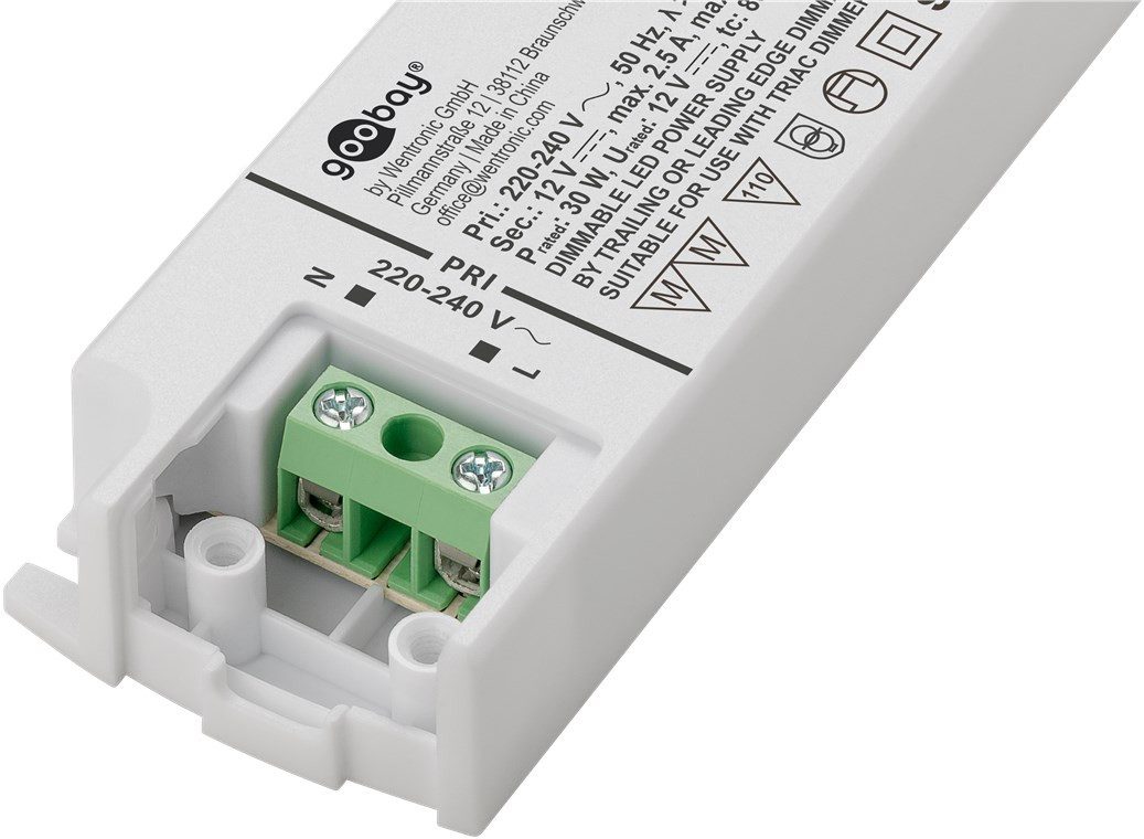 Goobay Lampenfassung LED-Trafo 12 V (DC)/30 W 30 W - dimmbar 12 V DC für LEDs bis 30 W Gesa