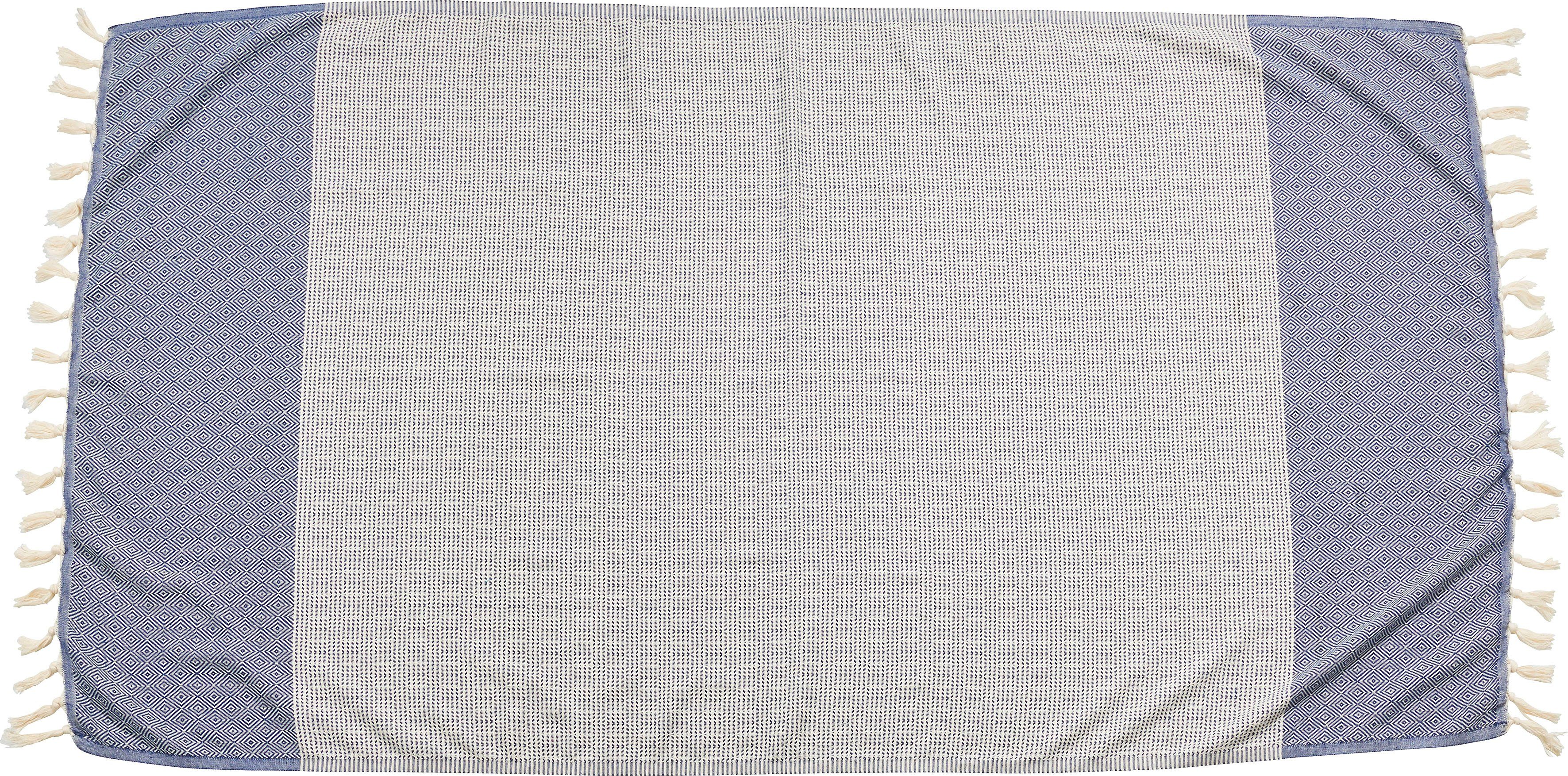 Plaid Lounge Diamond, done.®, Leichtes Plaid mit geknoteten Fransen