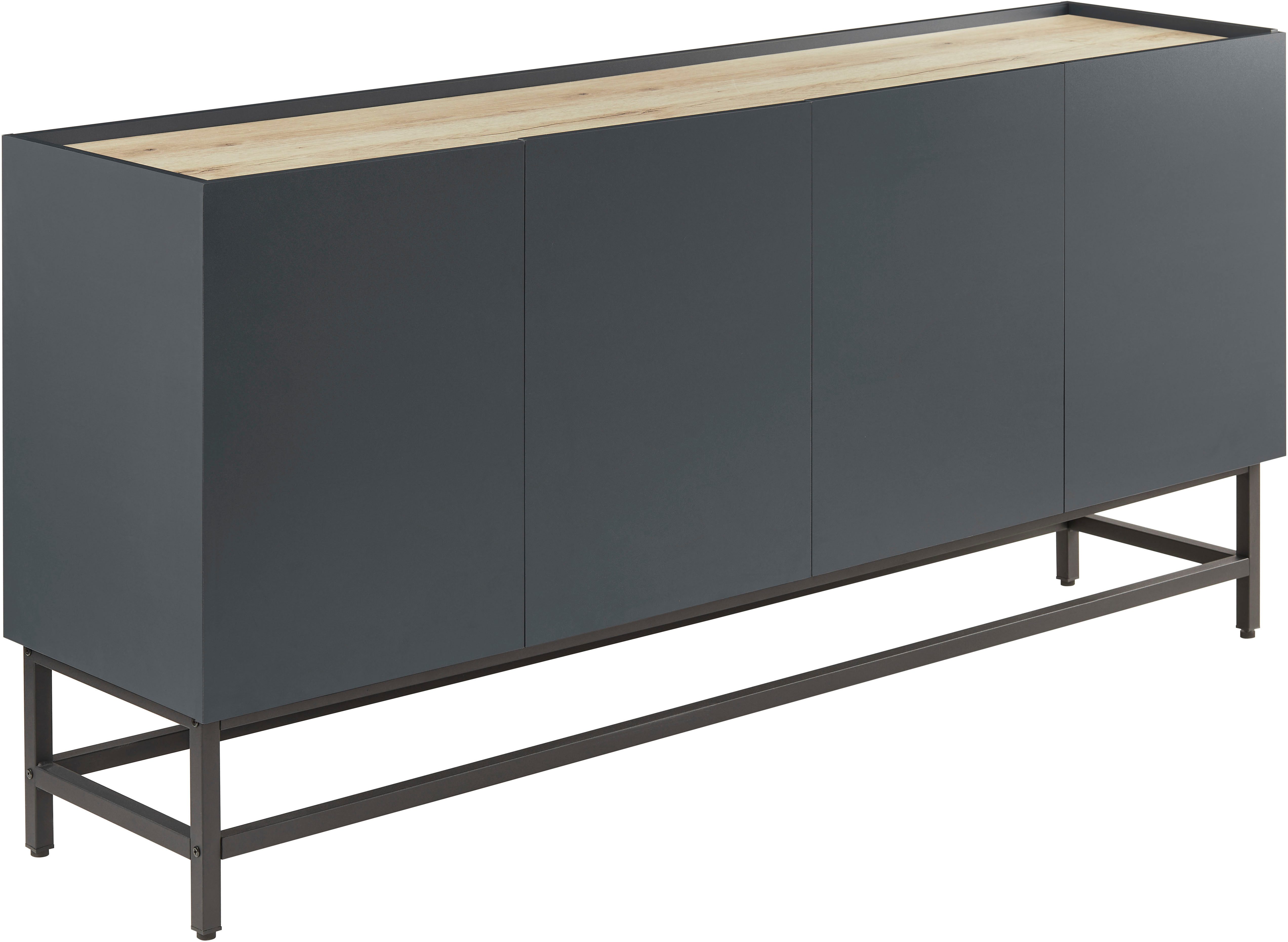 OTTO home Sideboard Azly, pflegeleichte Melaminoberfläche, Metallgestell, ABS-Kanten