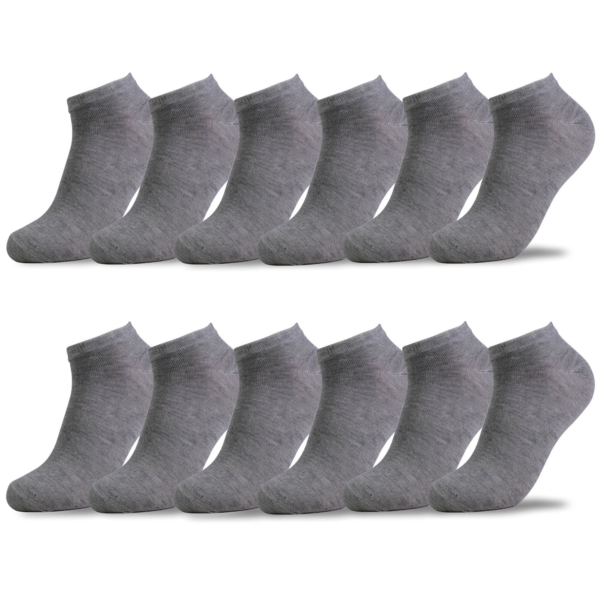 Libella Sneakersocken 2301 (12-Paar, 10/12er Pack) 10/12 Paar Sneaker Socken uni Farbe Grau