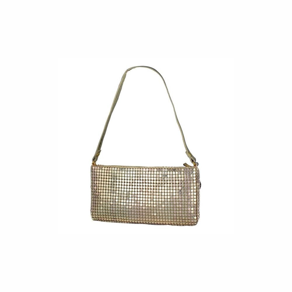 Handtasche Chronotech Damen Handtasche Clutch Pailetten glänzend CT-B-01 Golden