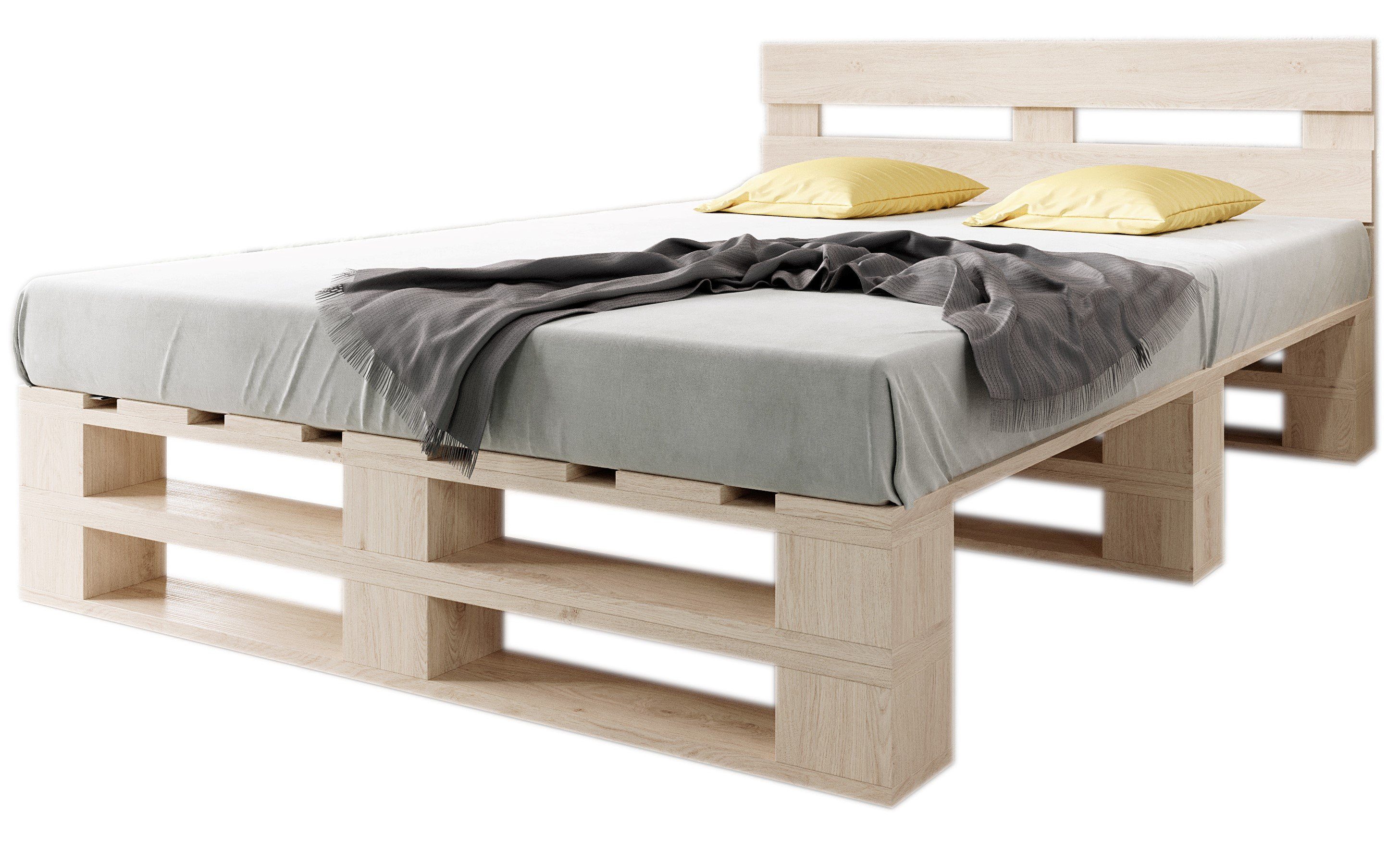 sunnypillow Palettenbett M2 aus Holz mit günstig online kaufen
