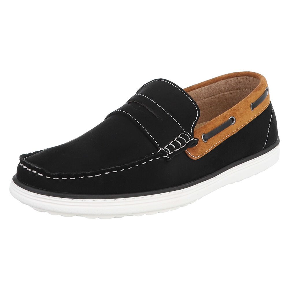 Coolwalk Herren Mokassin Slip-on Freizeitschuh in Velours-Optik Slipper (91977391) Flach Slipper in Schwarz