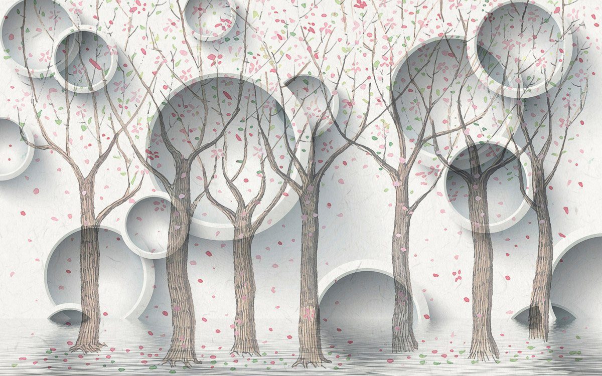 Papermoon Fototapete Muster mit Bäumen