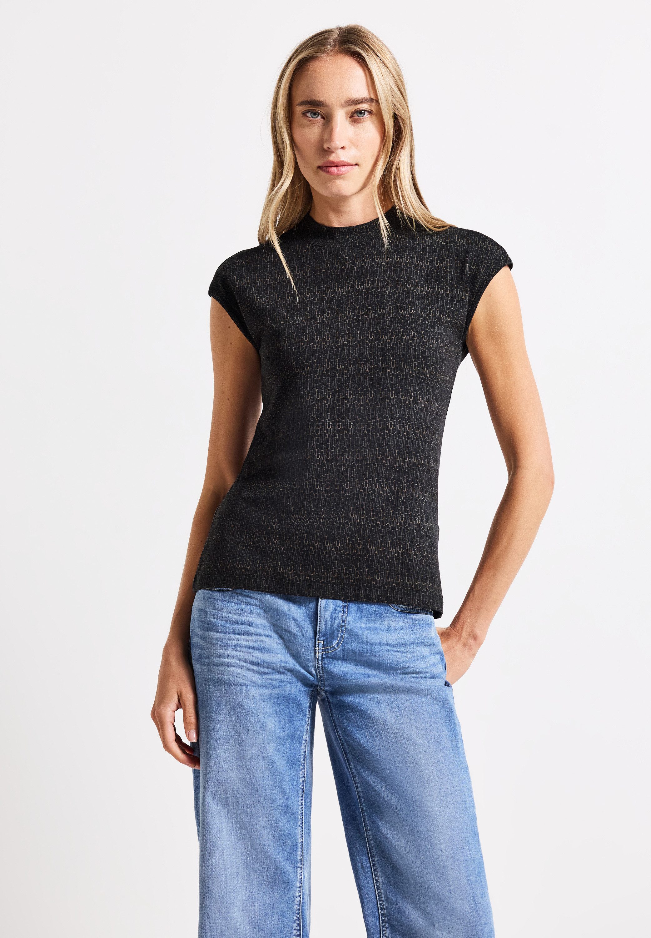 STREET ONE 2-in-1-Top aus elastischem Materialmix