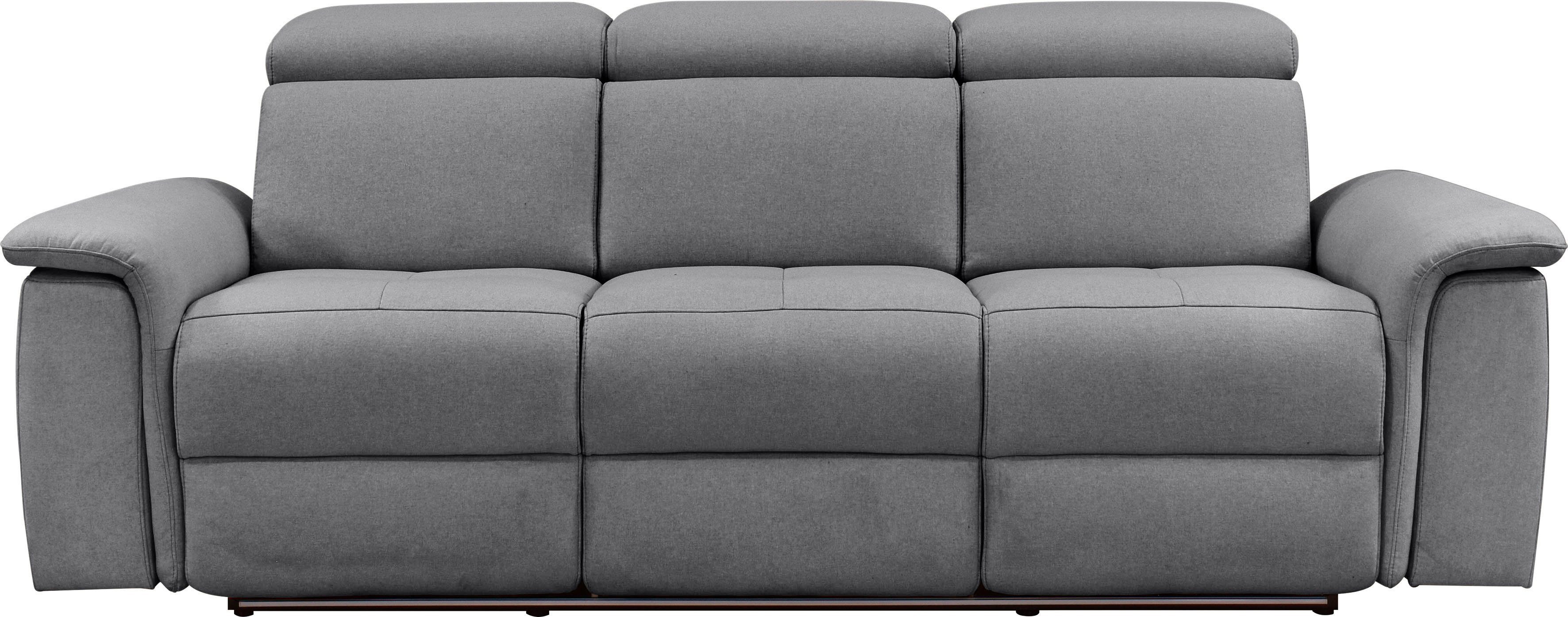 Home affaire 3-Sitzer Pareli 229cm, manuelle u. elektr. Relaxfunktion in 2 Sitzen, USB, KT-Verstellung, LED Beleuchtung, in Echtleder, Kunstleder, Web