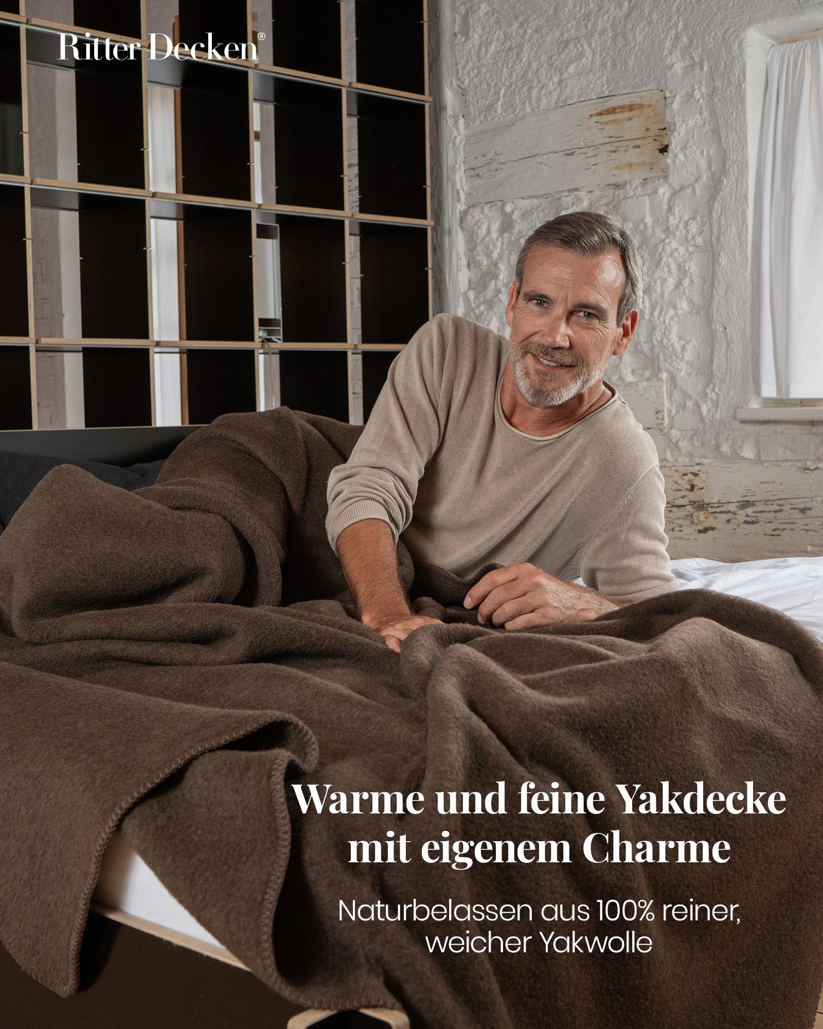 Wohndecke Flauschige Yakdecke Himalaya aus 100% Yakwolle dunkelbraun, Ritte günstig online kaufen