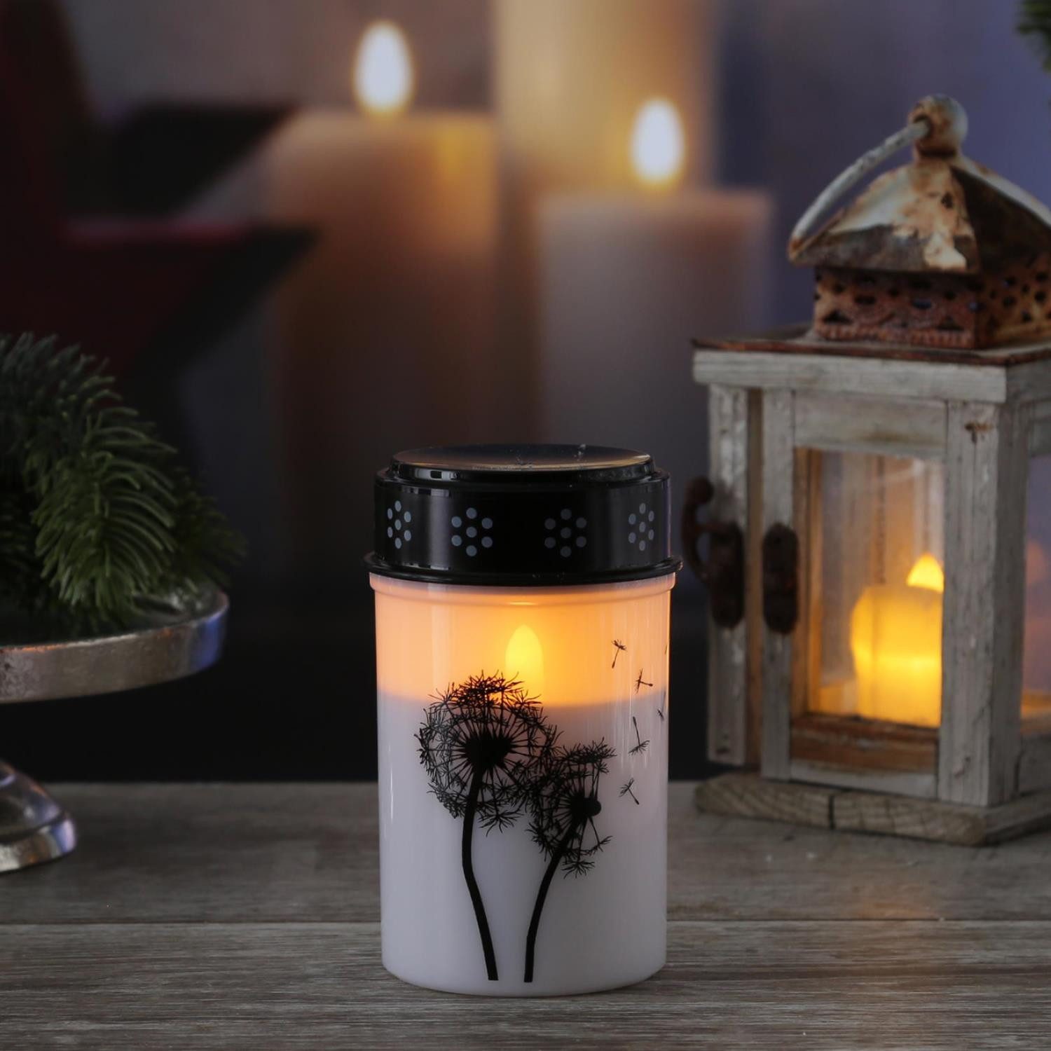 MARELIDA LED-Kerze LED Grablicht Grabkerze Pusteblume bis 2500 Std. Friedho günstig online kaufen