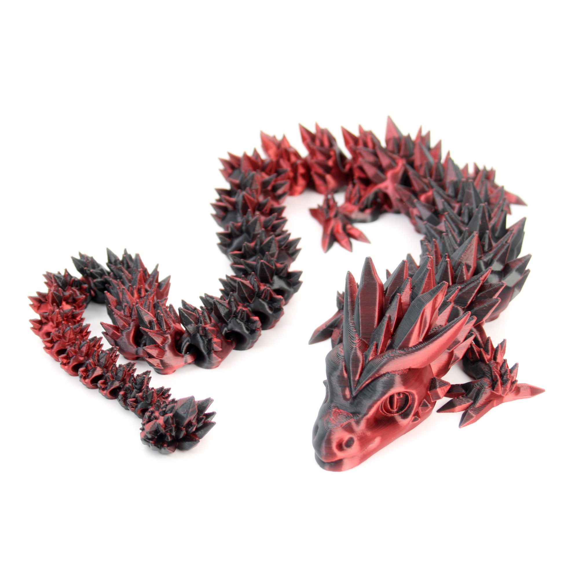 Kreative Feder Dekoobjekt Bewegliche 3D-Gliedertiere – verschiedene Ausführungen und Farben, Gliederdrache; Farbenfroh & Flexibel