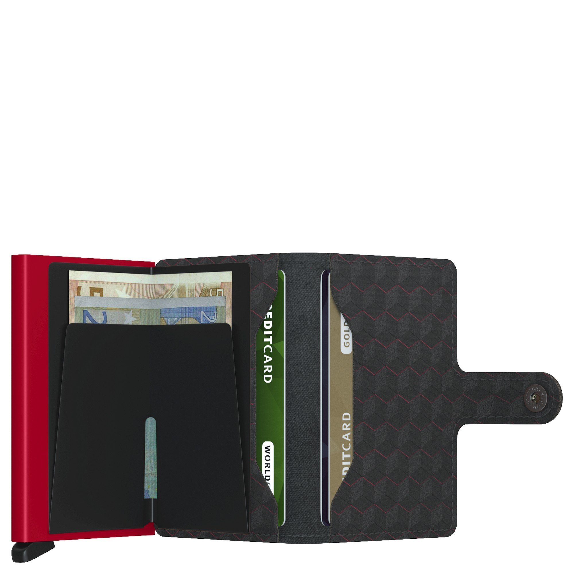 cm Miniwallet (1-tlg) SECRID Schutz mit 6.5 RFID Optical black-red Geldbörse