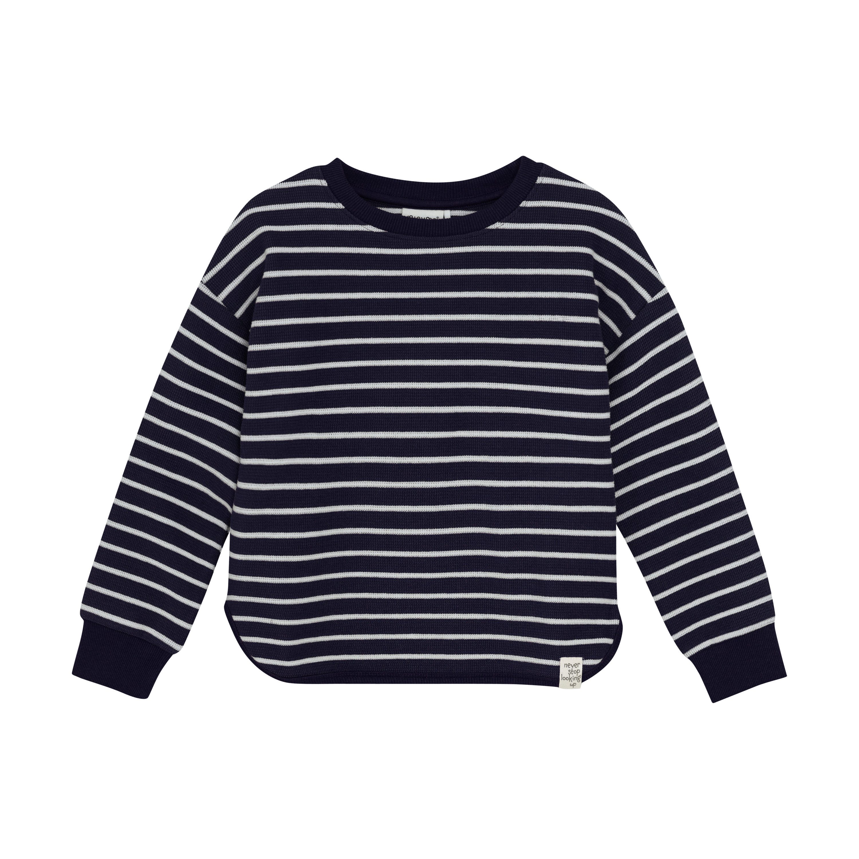Sweater Gestreifter Kinderpullover aus Baumwollmix mit Rippbündchen