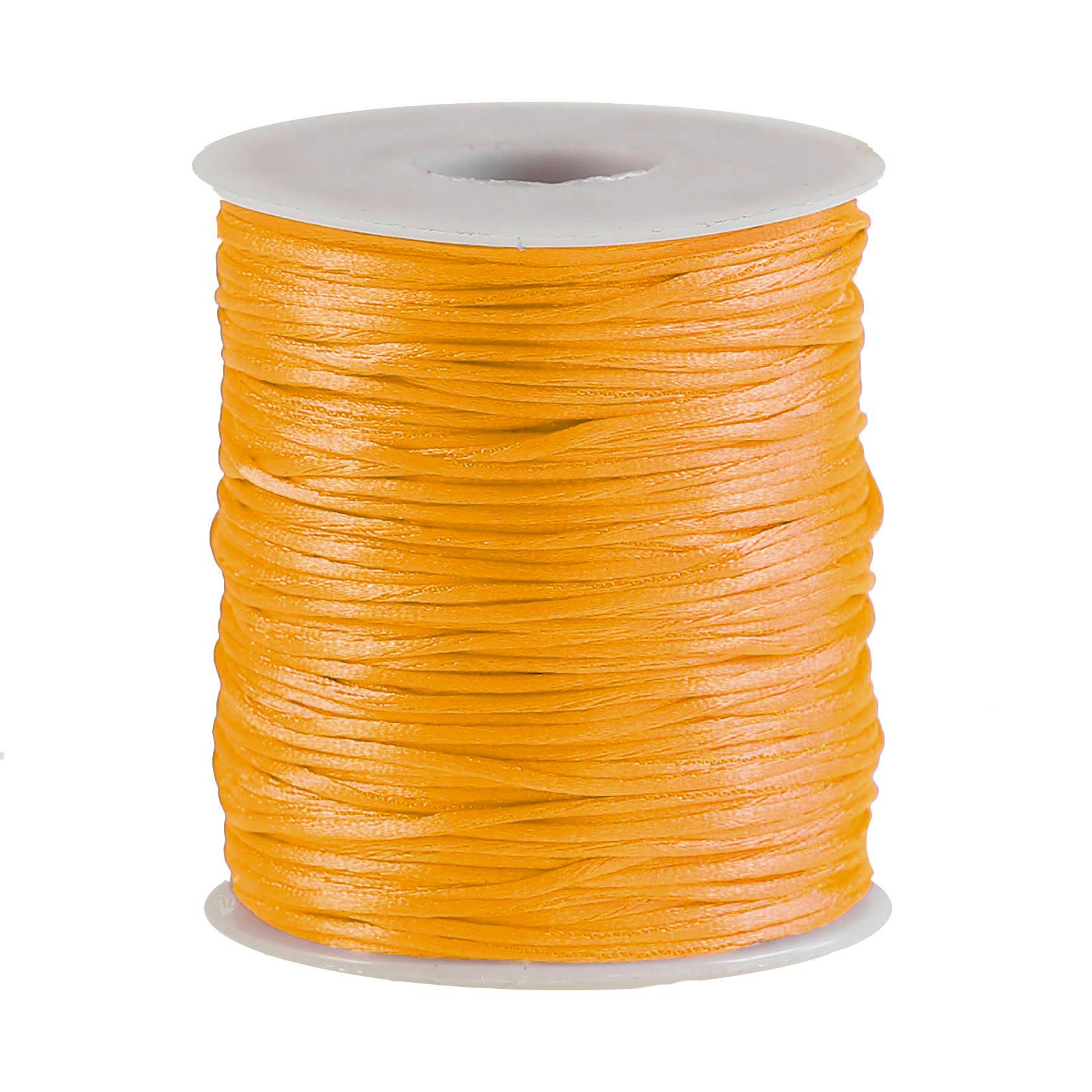 maDDma Kordel Satinschnur 80m x 1mm Flechtschnur Kumihimo Bastelschnur, orangegelb