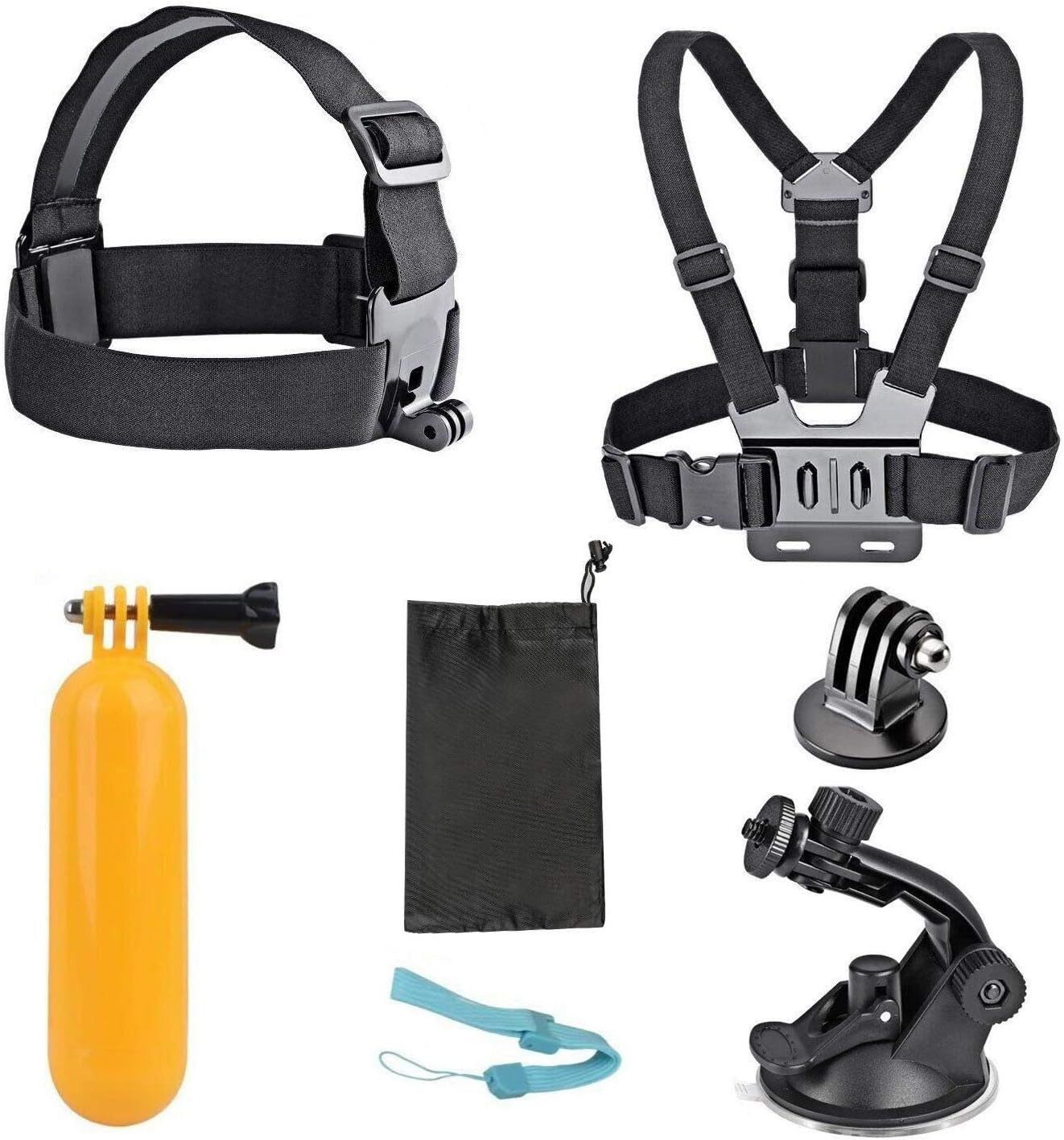 Akaso Action Cam-Halterung Zubehör-Set 7 in 1 für AKASO, GoPro Hero, DJI Osmo, (7-tlg., Robust, kompakt & leicht für Vlogging, Radfahren, Wassersport)