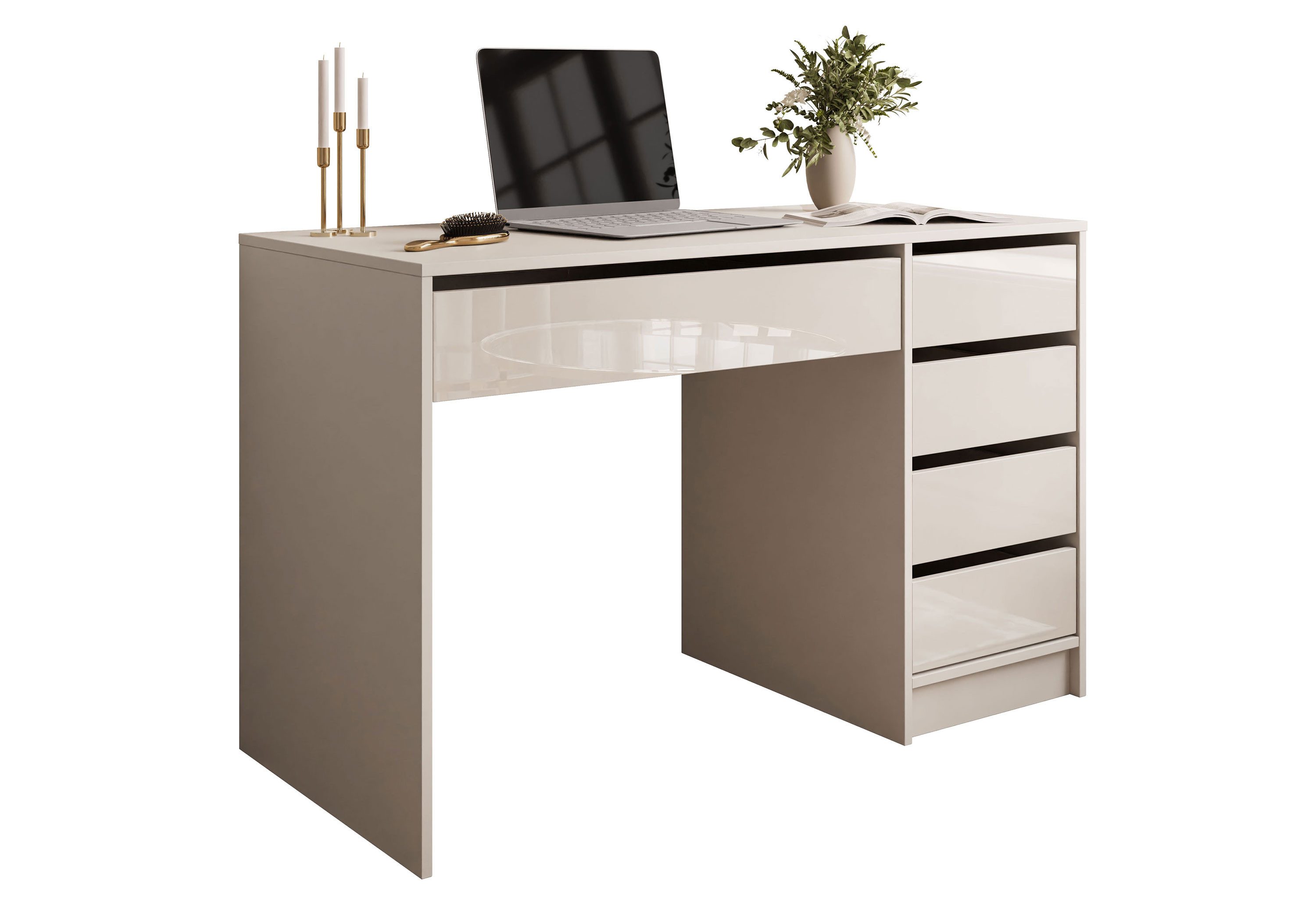 Lookway Schminktisch MADA GLOSS Schreibtisch mit Schubladen und Hochglanz F günstig online kaufen