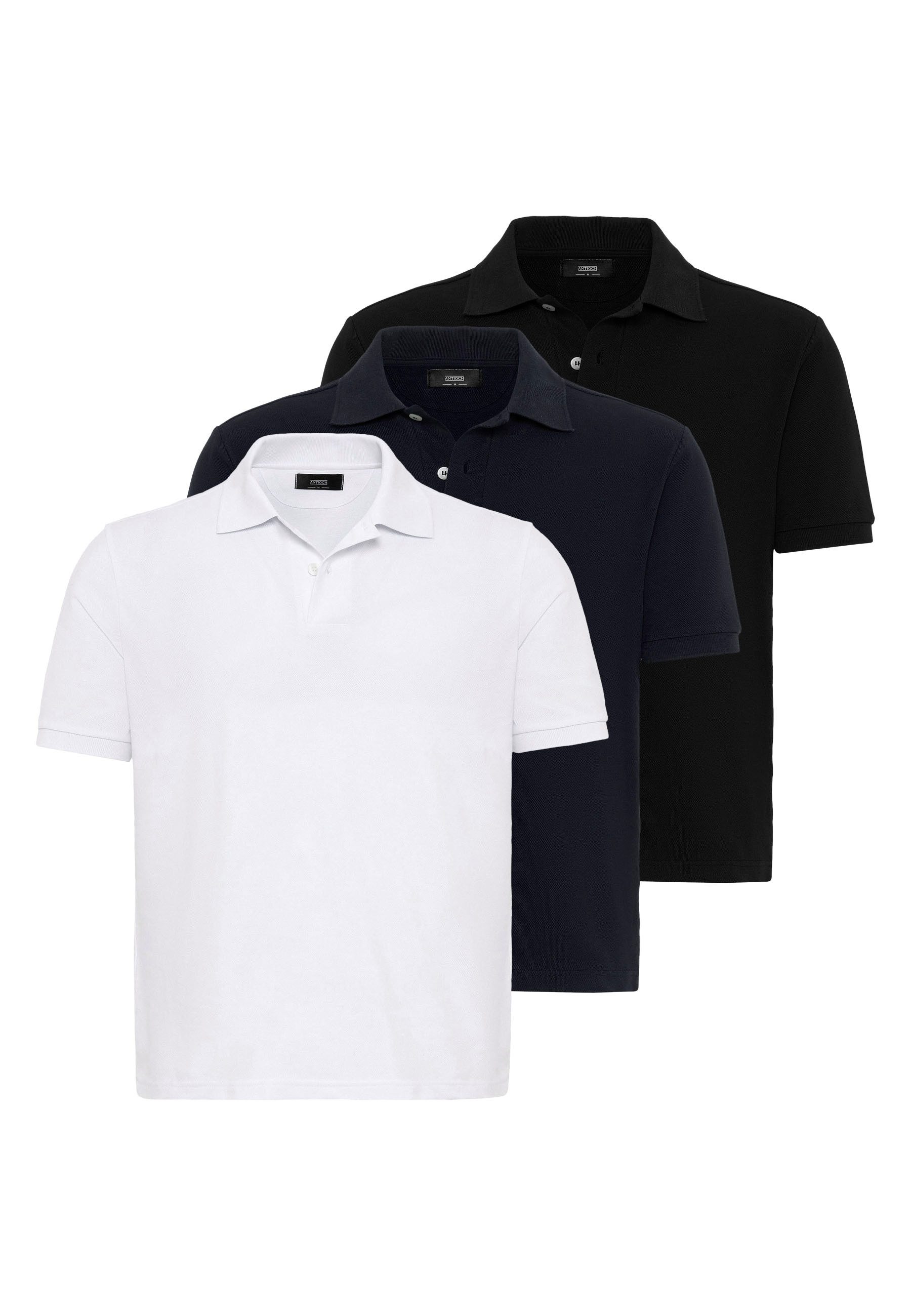 Antioch  Hemdbluse Gianpietro 3 Pack Regular Fit Polo Shirt günstig online kaufen