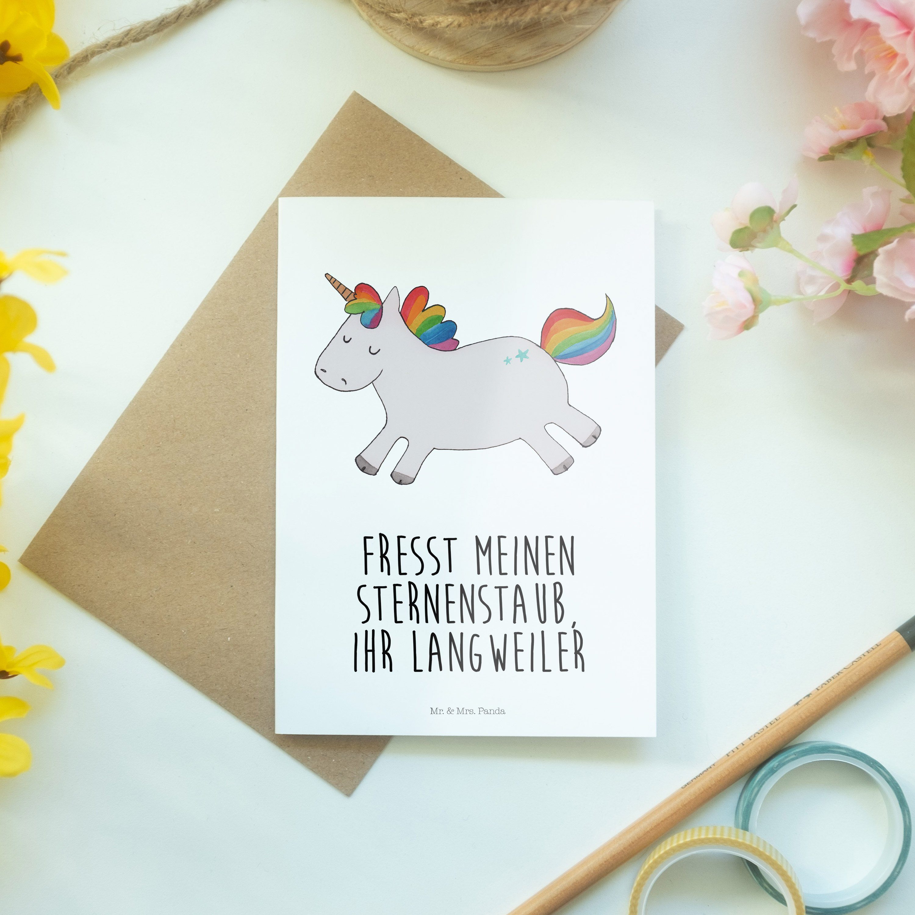 g & Happy Panda Unicorn, Mrs. Hochzeitskarte, - fröhlich, Grußkarte - Weiß Einhorn Geschenk, Mr.
