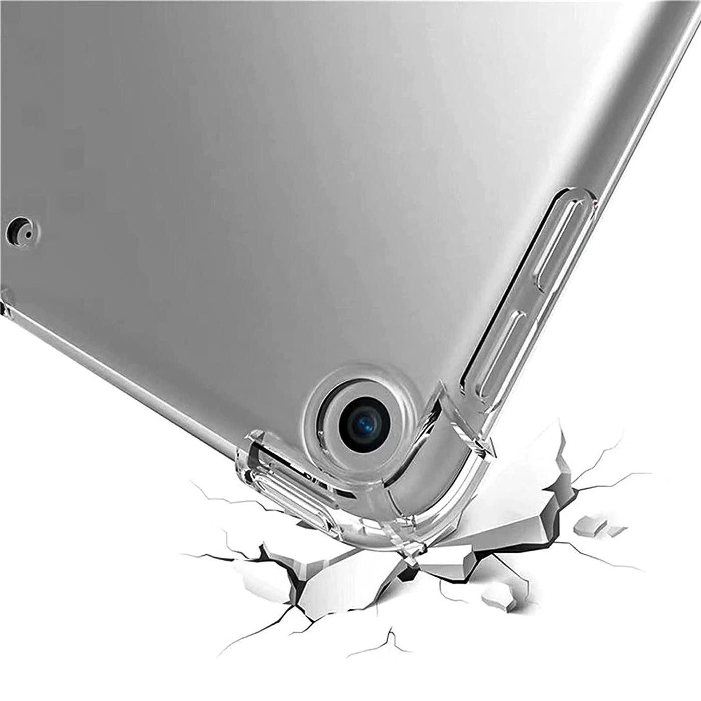 CoolGadget Tablet-Hülle TPU Silikon Case für Apple iPad 10.2 2019 25,9 cm (10,2 Zoll), inkl. Glas Schutzfolie Schutz Hülle Panzer Cover in Transparent