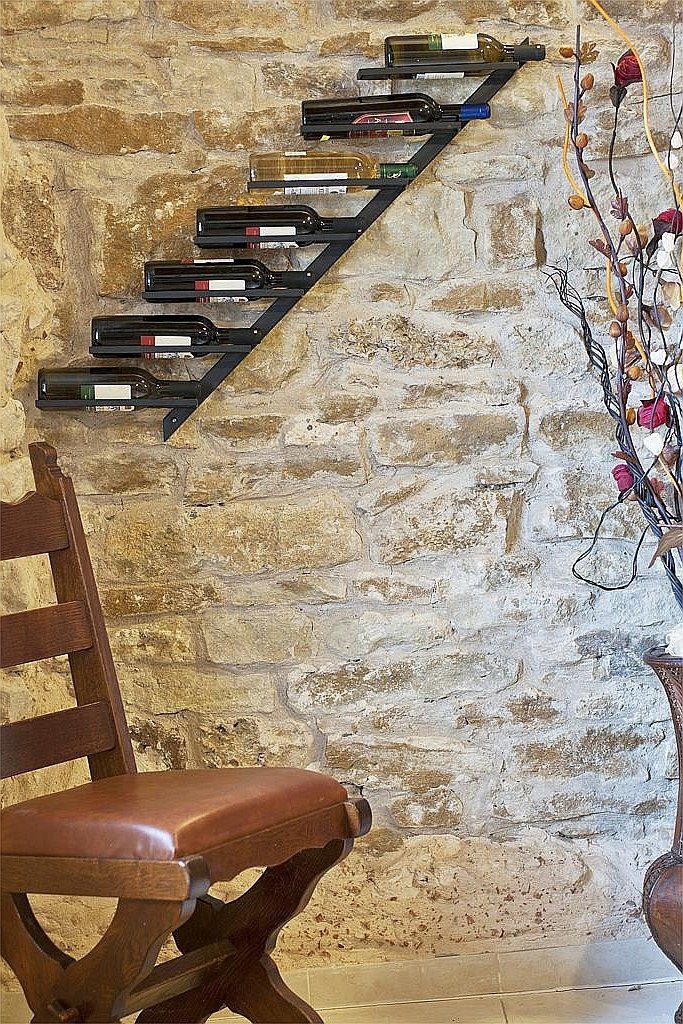 DanDiBo Weinregal Metall Schwarz Diagon 100 cm Flaschenhalter Flaschenständer Wandregal – Bild 5 von 5