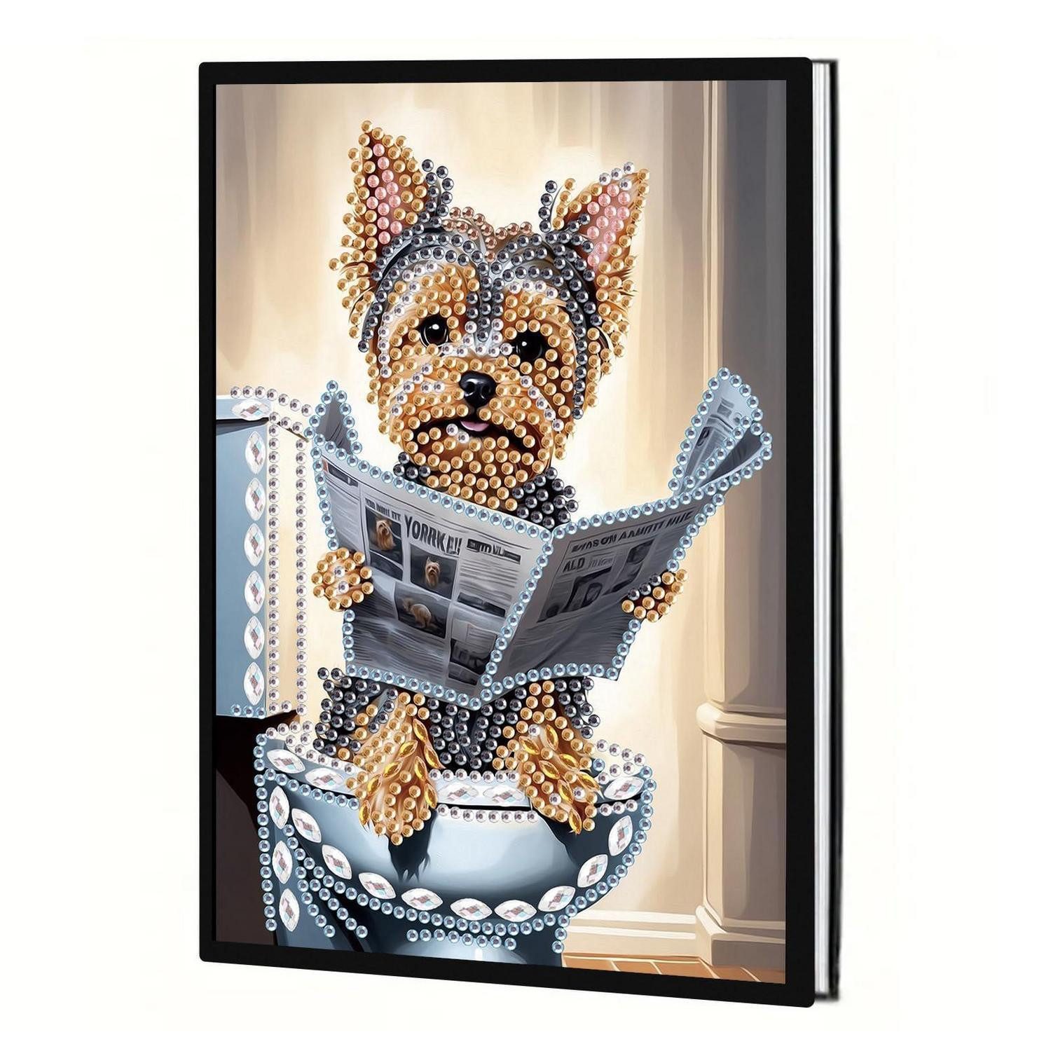 LuxusKollektion Skizzenbuch Notizbuch A5 Blanko Hund Beige DIY Diamond Painting