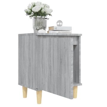 furnicato Nachttisch mit Massivholz-Beinen Grau Sonoma 40x30x50 cm