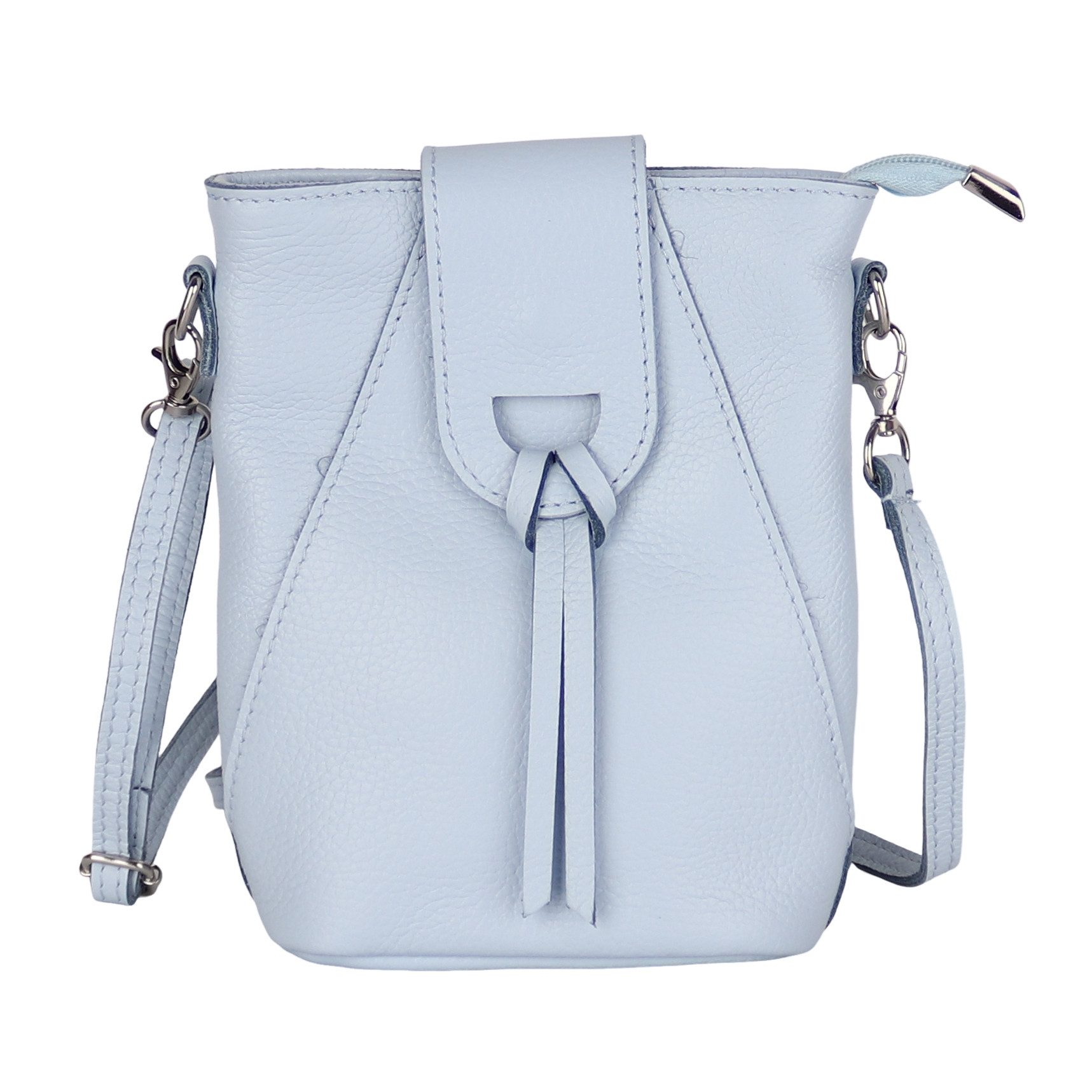 MIRROSI Umhängetasche Damen Crossbody Bag, Echtleder Made In Italy, 14,5x19x6cm