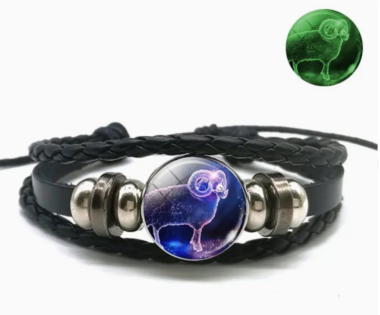 Stelby Armband mit Gravur Sternzeichen Widder mit 3D Gravur im Glas (Weihnachtsgeschenk, Geburtstagsgeschenk, Valentinstaggeschenk, modern, minimalistisch), langlebig, pflegeleicht, unisex