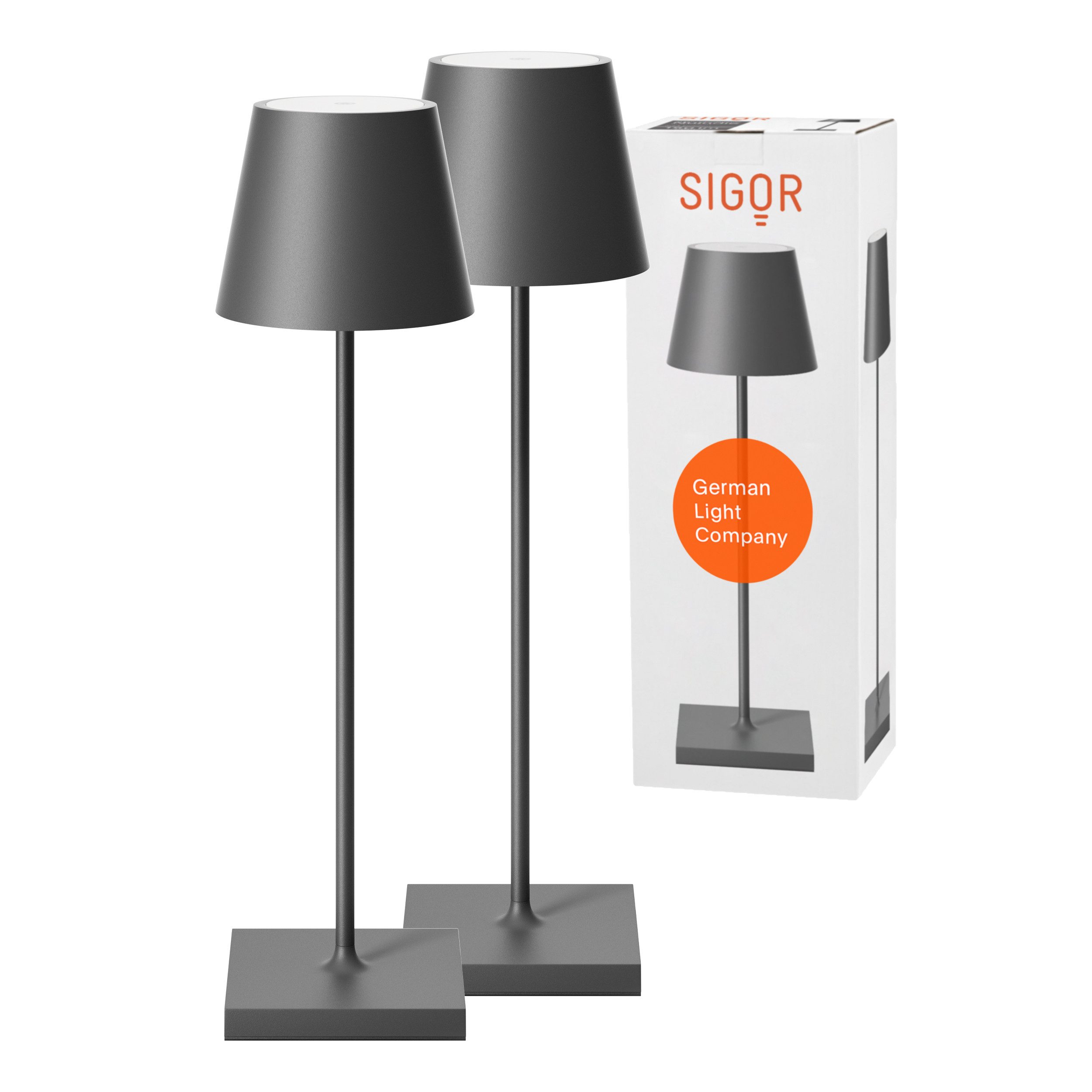 SIGOR LED Tischleuchte, Dimmbar, LED fest integriert, 2.700 + 2.200 K