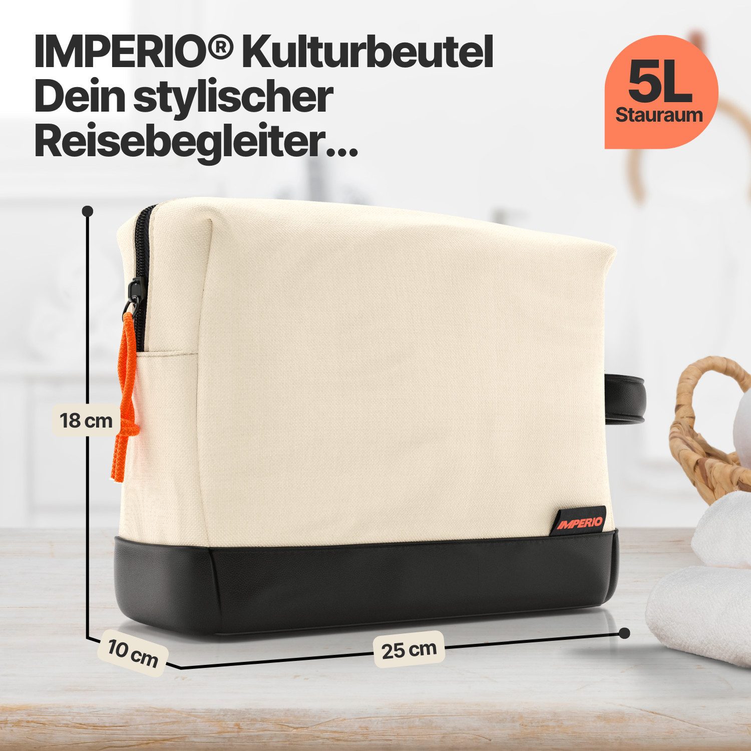 IMPERIO Kulturbeutel Stylischer Reisebegleiter mit elastischen günstig online kaufen
