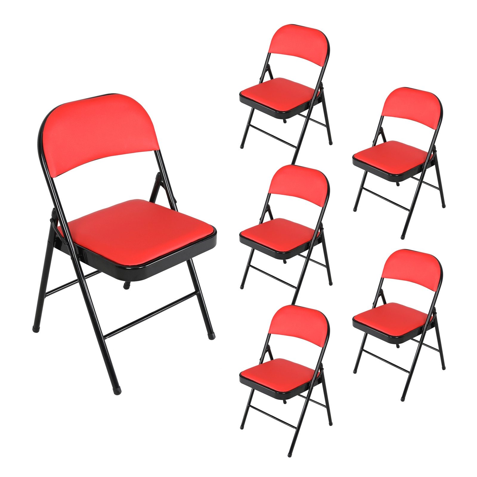 HTI-Living Stuhl Klappstuhl Kunstleder Gestell Schwarz 6er-Set (Set, 6 St), Küchenstuhl Campingstuhl Bestuhlung Events