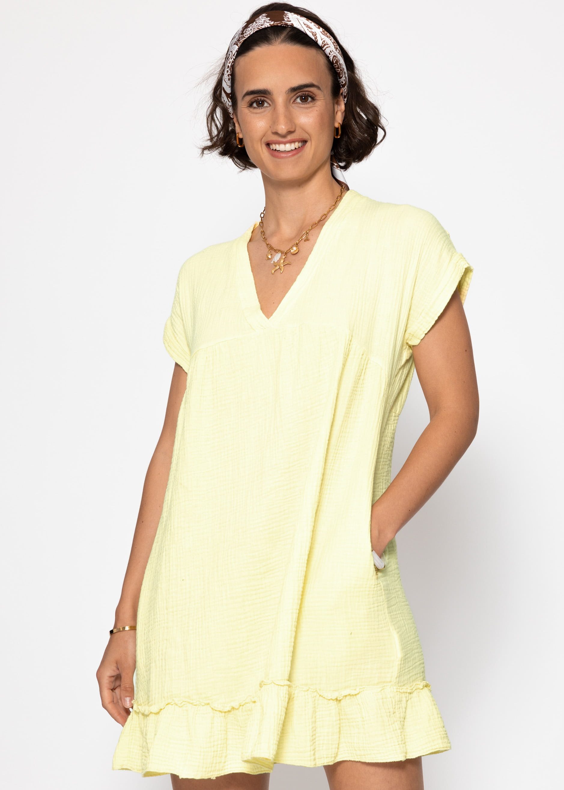 SASSYCLASSY Minikleid Musselin Kleid Damen Sommer günstig online kaufen