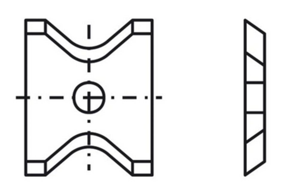 T04F 13x16x2,0mm Stück Blankett 45 10 Wendeplattenfräser d=4,0mm R=2 Tigra