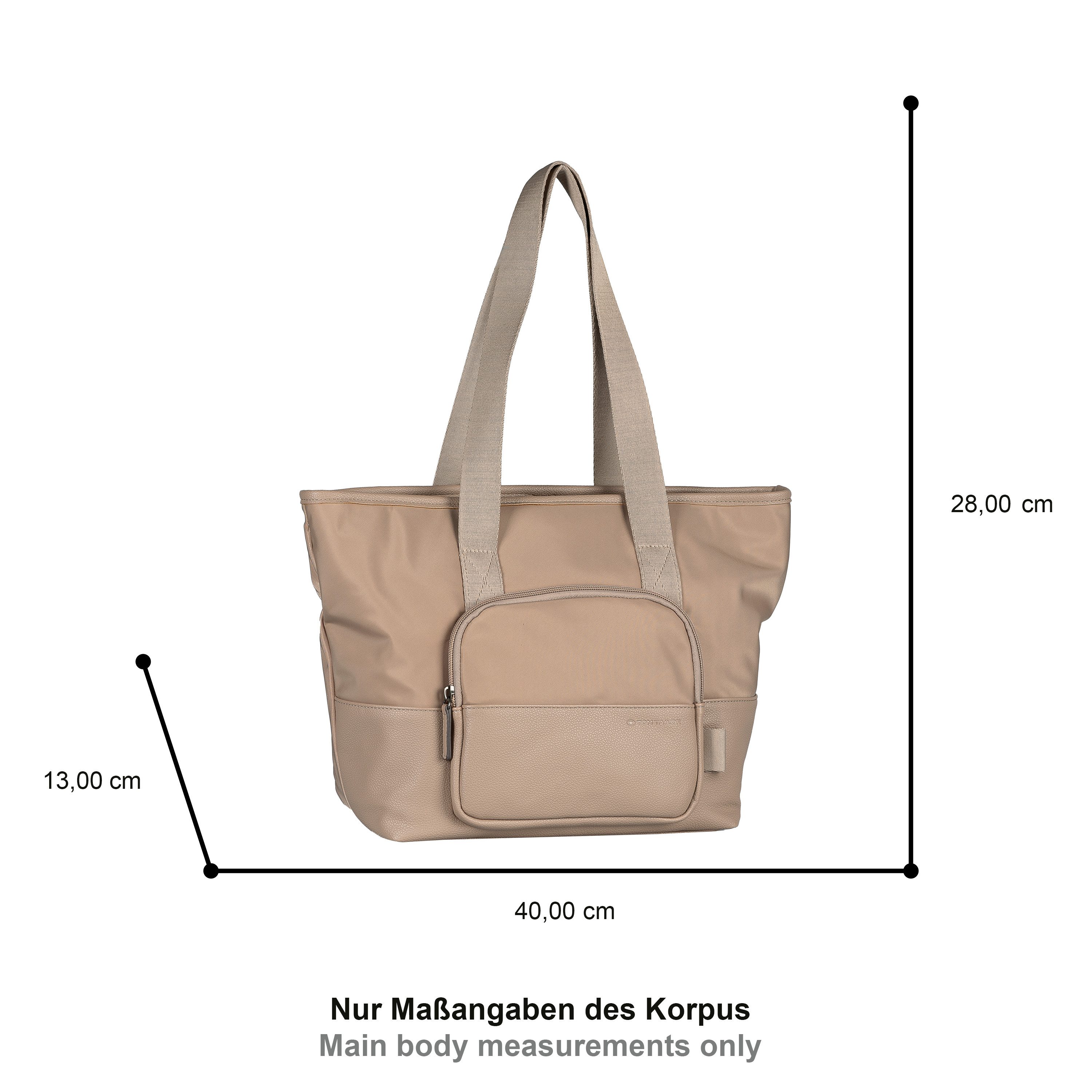 TOM TAILOR Shopper Viene, fein genarbtes Lederimitat trifft auf leichtes Nylon mit feinem Logo