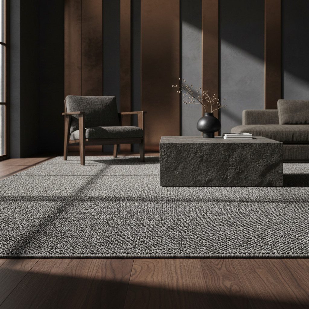 KADIMA DESIGN Teppich Flachgewebe Teppich CIMA Küche Läufer Rund Einfarbig Beige Braun, Rechteckig, Höhe: 7 mm, Grau, 60x100 cm, Webteppich Strapazierfähig Einfarbig Waschbar