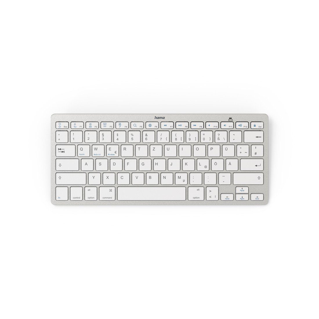 Hama Bluetooth®-Tastatur für iOS, Android- und Windows Geräte, QWERTZ Ultra-Slim-Bluetooth-Tastatur